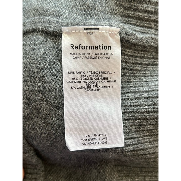NEW Reformation Maeve Cashmere Polo Dress in Thunder Gray - Picture 10 of 11